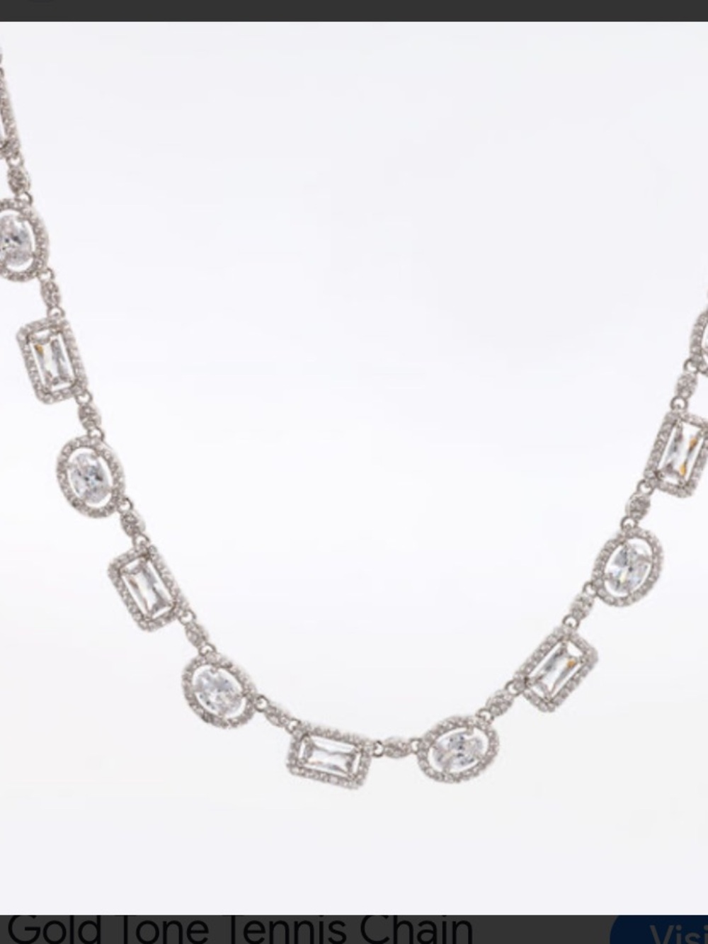 Elegant Silver-Tone Crystal Link Necklace